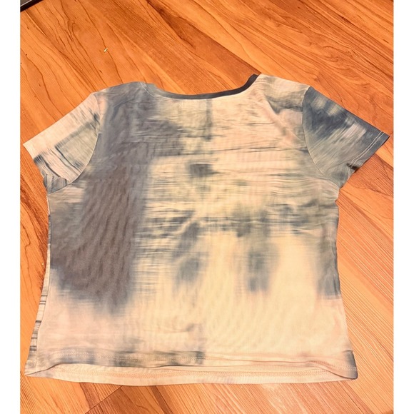 Madden Girl Butterfly Rhinestone Top Y2K Sheer Tee Blue XL - Picture 2 of 3